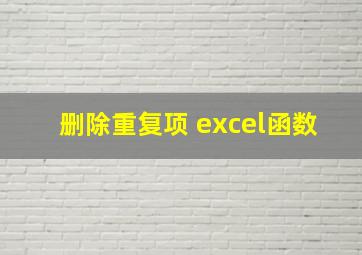 删除重复项 excel函数